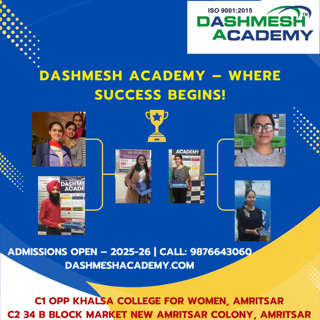 Dashmesh Academy Toppers – NEET & JEE achievers