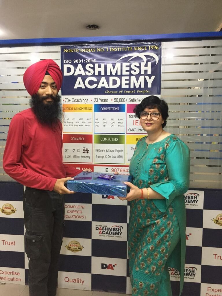 Dashmesh Academy student celebrating success after selection in AFCAT (Air Force Common Admission Test) – A proud achievement in their journey to serve the nation!