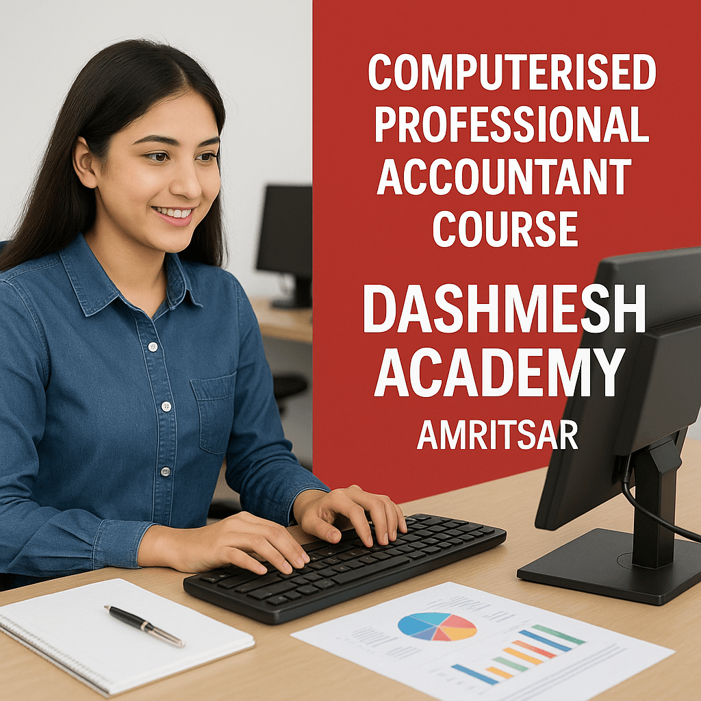 Computerised Professional Accountant CPA Course at Dashmesh Academy Amritsar – Hands-on training in Tally, MS Excel, GST, and Accounting Software for career-ready skills.