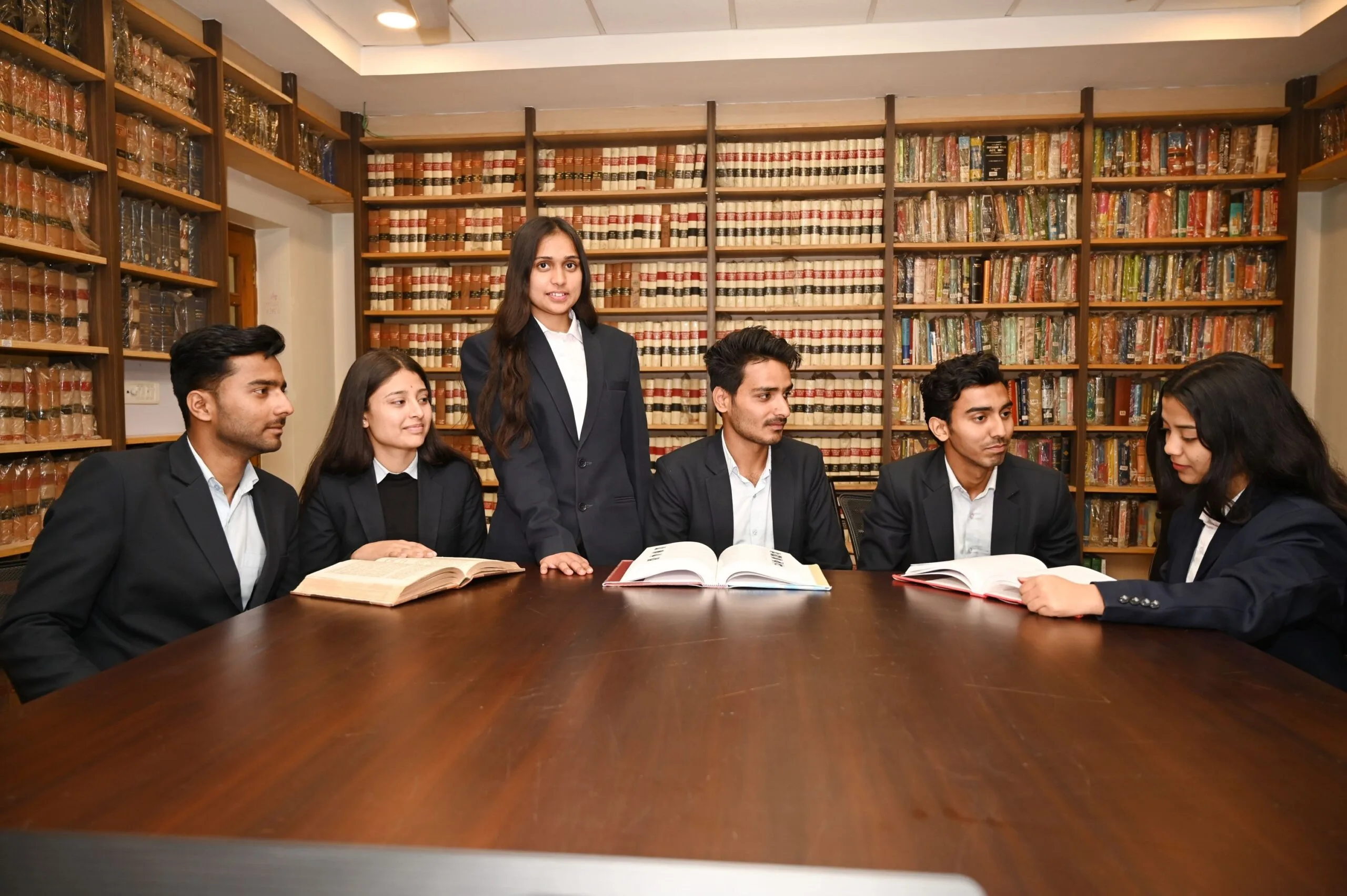 Students preparing for law entrance examination at Dashmesh Academy